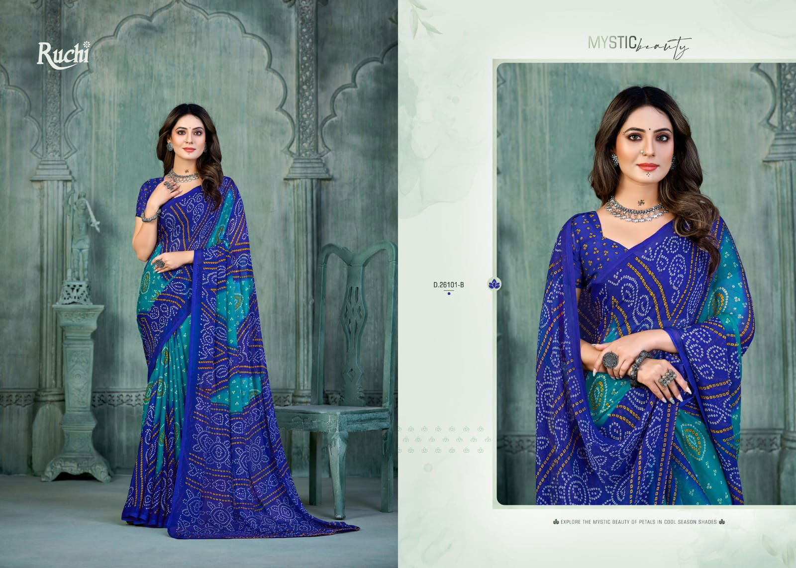 Star Chiffon 131 Bandhani Printed Daily Wear Sarees Catalog